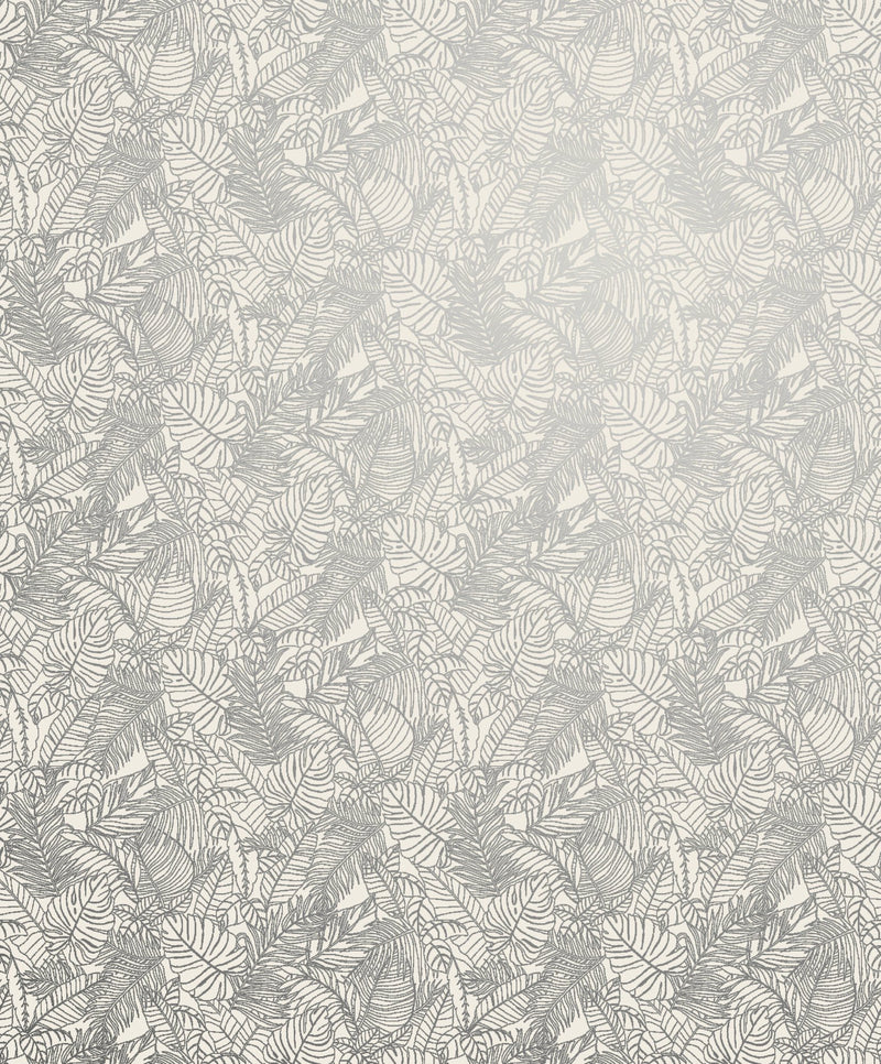 Shimmer Leaf Cream / Silver Grey Metallic FX 2 Wallpaper by Galerie — flat