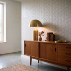 Shimmer Leaf Cream / Silver Grey Metallic FX 2 Wallpaper by Galerie — roomshot 1