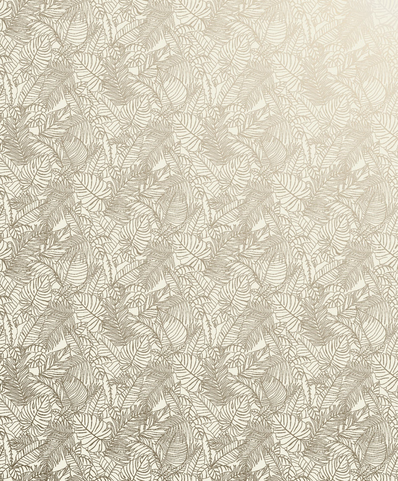 Shimmer Leaf Cream / Rose Gold Metallic FX 2 Wallpaper by Galerie — flat