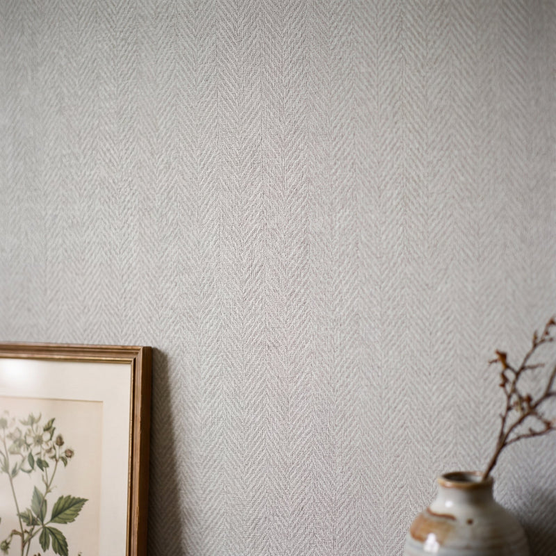 Chevron Silver Metallic FX 2 Wallpaper by Galerie — roomshot 1