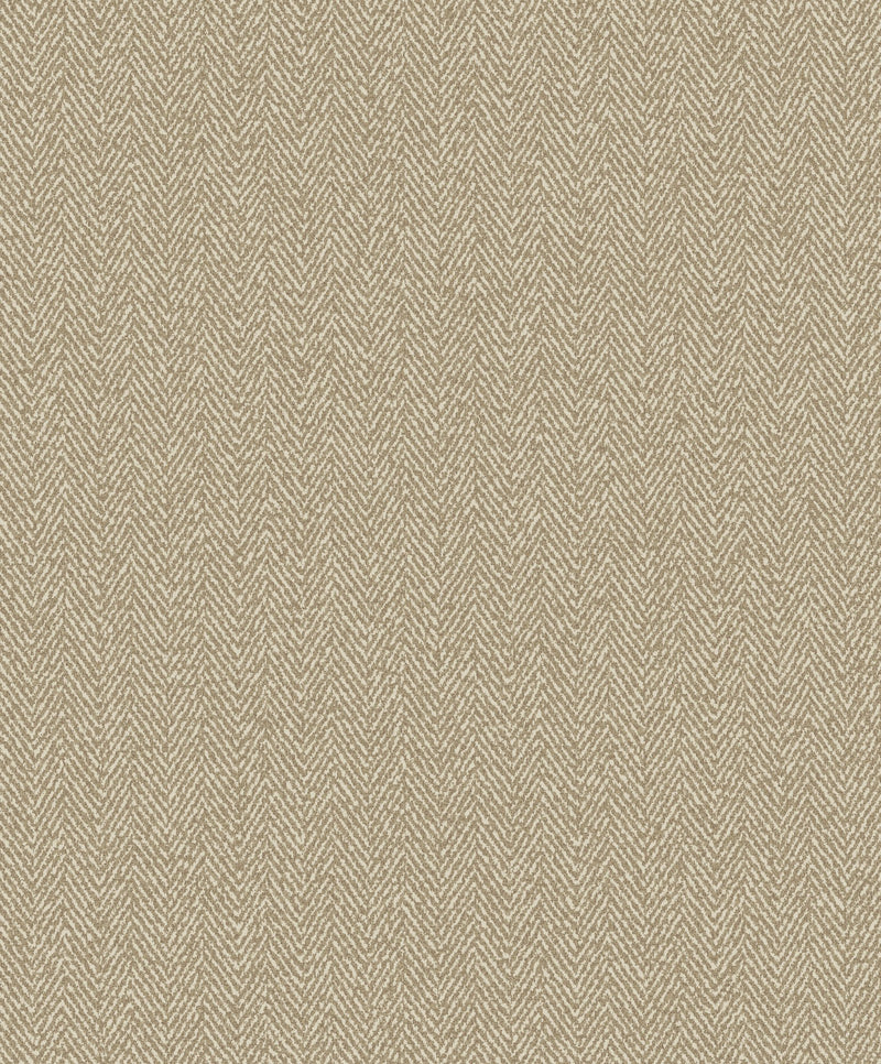 Chevron Beige / Bronze Brown Metallic FX 2 Wallpaper by Galerie — flat
