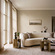 Shimmer Stripe Beige / Silver Grey Metallic FX 2 Wallpaper by Galerie — roomshot 1