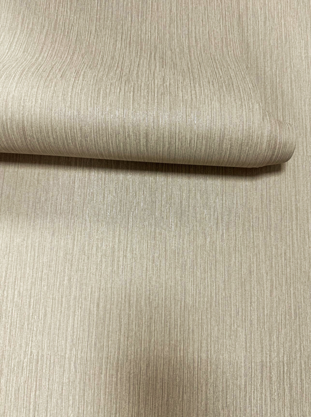 Shimmer Stripe Beige / Silver Grey Metallic FX 2 Wallpaper by Galerie — roomshot 2