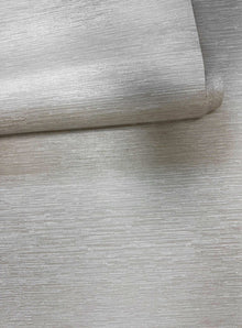 Horizontal Stripe Silver Grey / White Metallic FX 2 Wallpaper by Galerie — roomshot 2