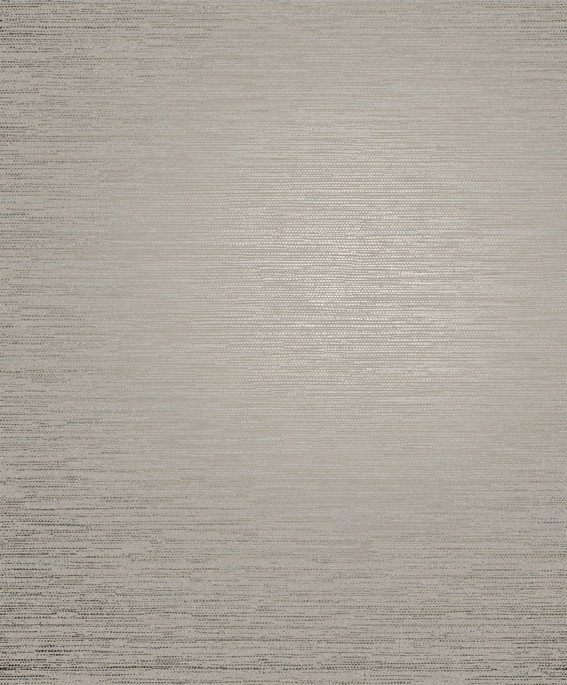 Horizontal Stripe Beige / Silver Grey Metallic FX 2 Wallpaper by Galerie — flat