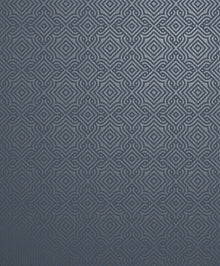 Square Geometric Blue / Gold Metallic FX 2 Wallpaper by Galerie — flat