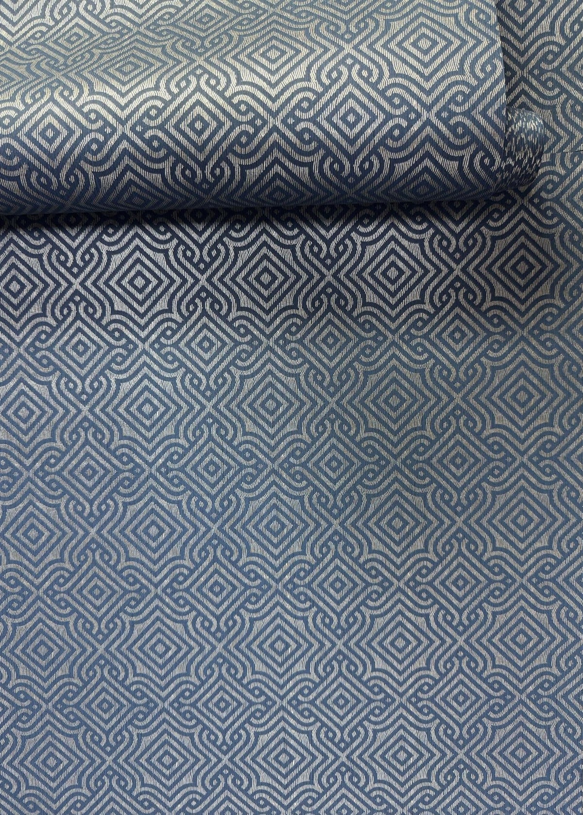 Square Geometric Blue / Gold Metallic FX 2 Wallpaper by Galerie — roomshot 2