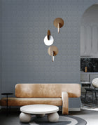Square Geometric Blue / Gold Metallic FX 2 Wallpaper by Galerie — roll shot