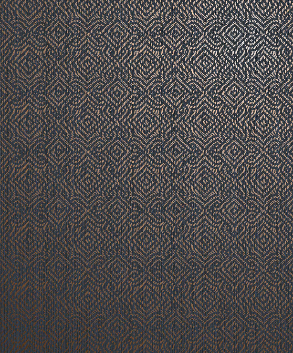 Square Geometric Blue / Bronze Brown Metallic FX 2 Wallpaper by Galerie — flat