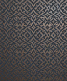 Square Geometric Blue / Bronze Brown Metallic FX 2 Wallpaper by Galerie — flat