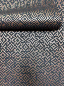 Square Geometric Blue / Bronze Brown Metallic FX 2 Wallpaper by Galerie — roomshot 2