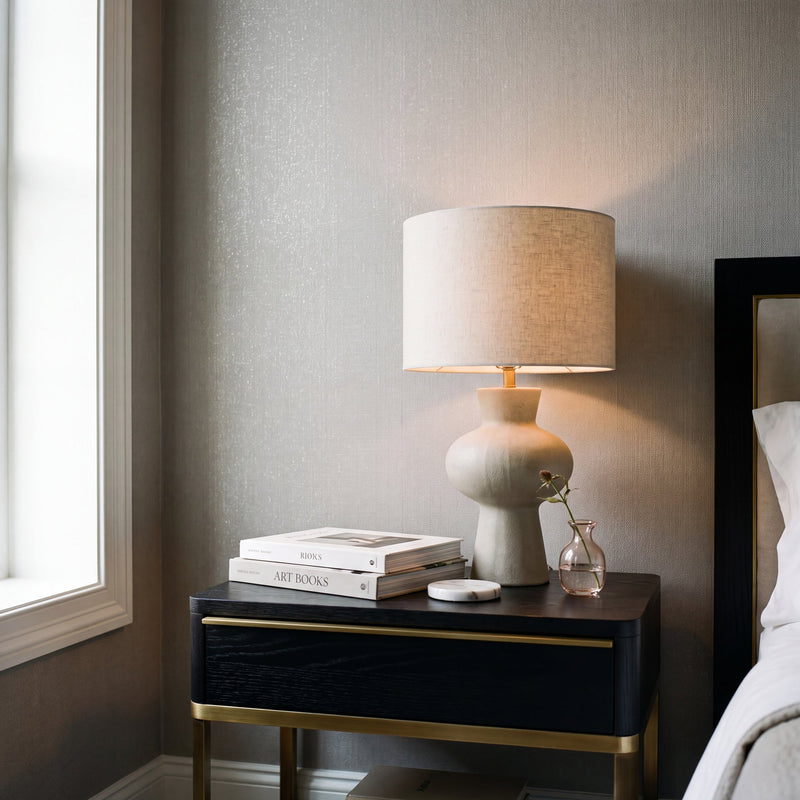 Plain Texture Grey Beige Metallic FX 2 Wallpaper by Galerie — roomshot 1