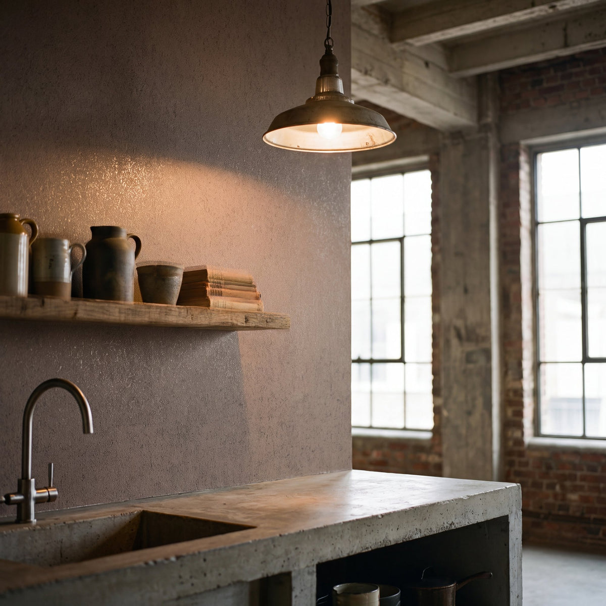 Speckled Texture Bronze Brown / Black Metallic FX 2 Wallpaper by Galerie — roomshot 1