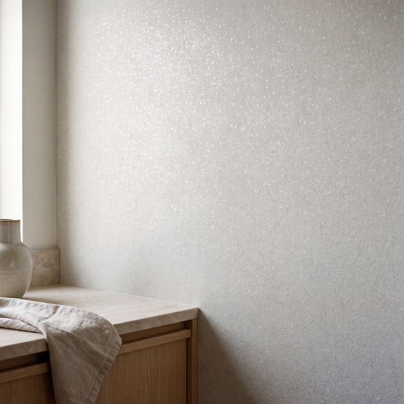 Mottled Texture Silver Grey / White Metallic FX 2 Wallpaper by Galerie — roomshot 1