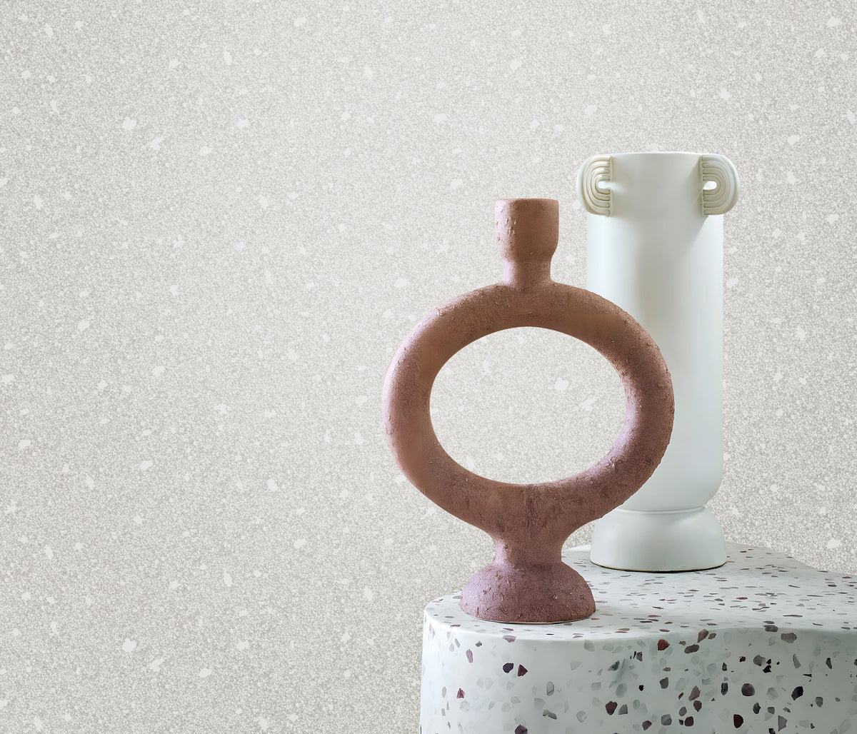 Mottled Texture Silver Grey / White Metallic FX 2 Wallpaper by Galerie — roll shot