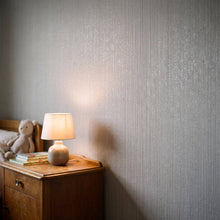 Texture Stripe Silver Grey Metallic FX 2 Wallpaper by Galerie — roomshot 1