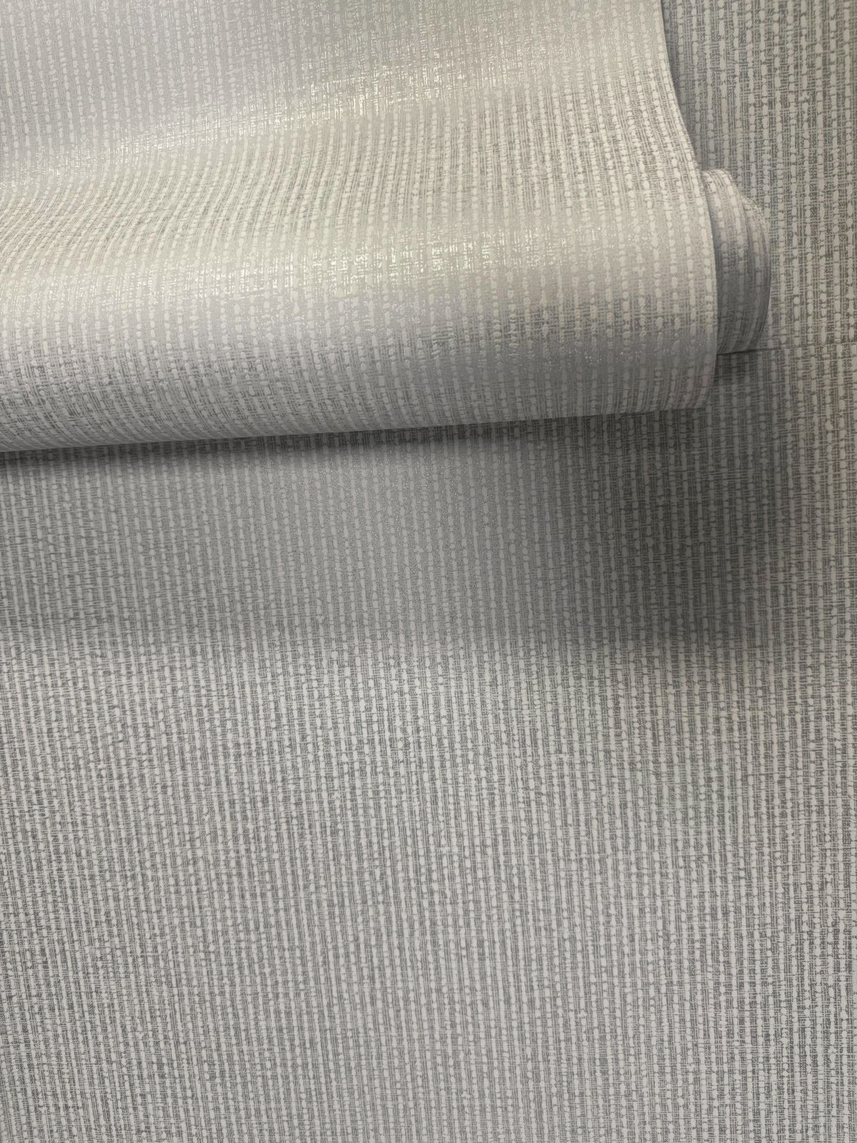 Texture Stripe Silver Grey Metallic FX 2 Wallpaper by Galerie — roomshot 2