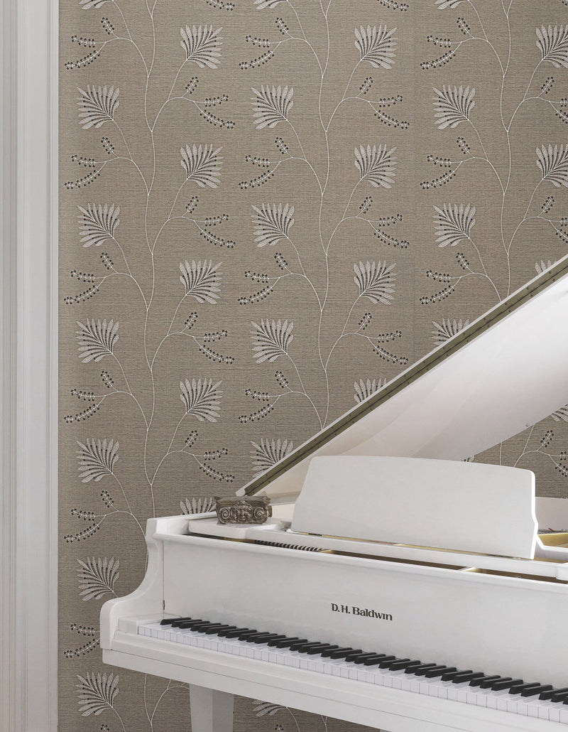 MX9607 Laelynn Taupe Astoria Wallpaper by York Wallcoverings