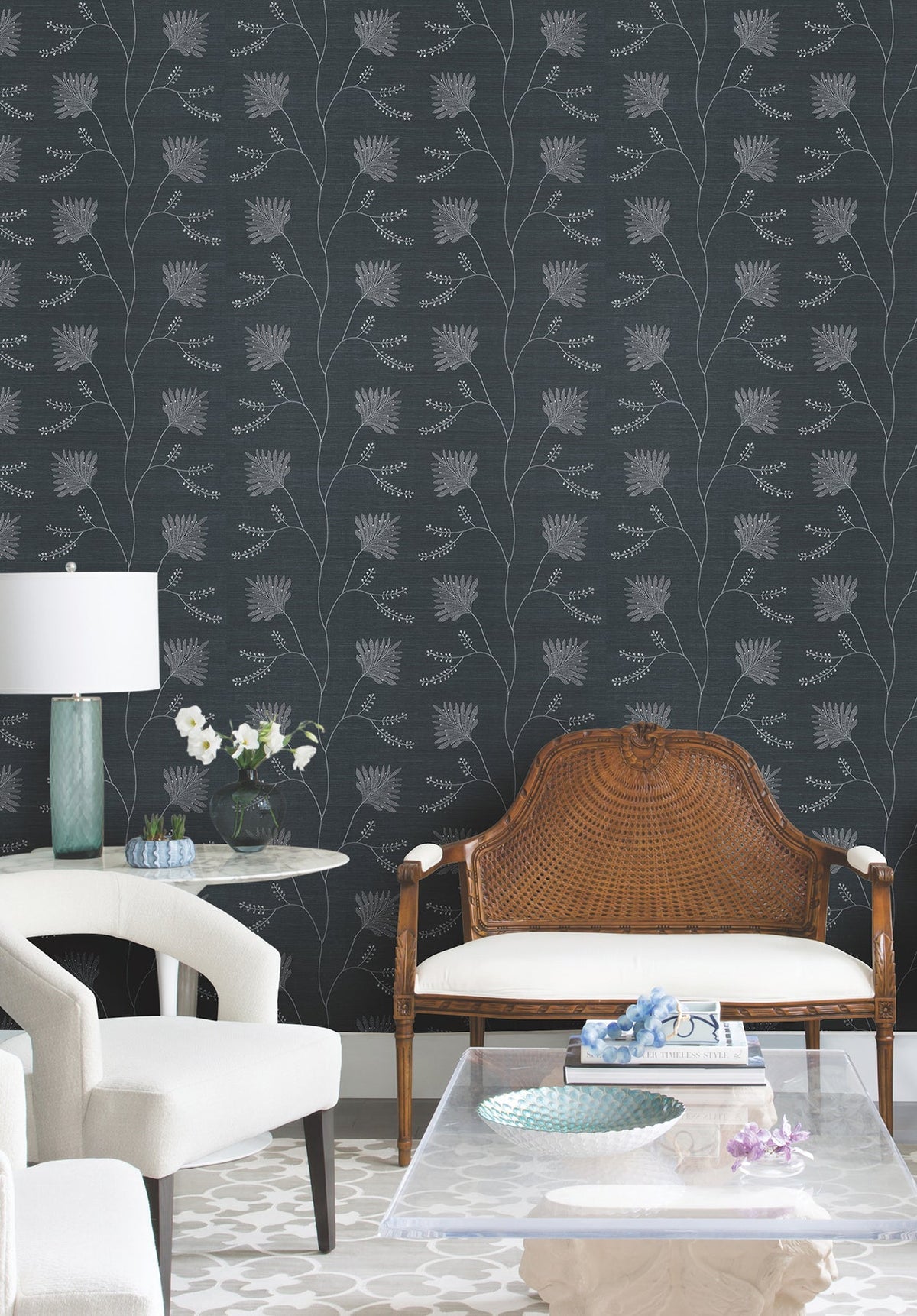 MX9608 Laelynn Navy Astoria Wallpaper by York Wallcoverings