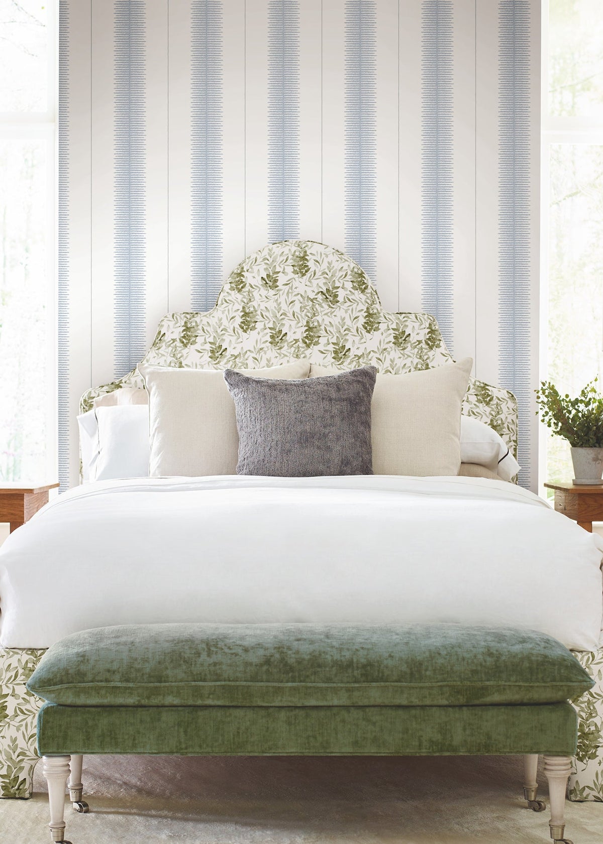 Tandem Stripe Blue Astoria Wallpaper by York Wallcoverings
