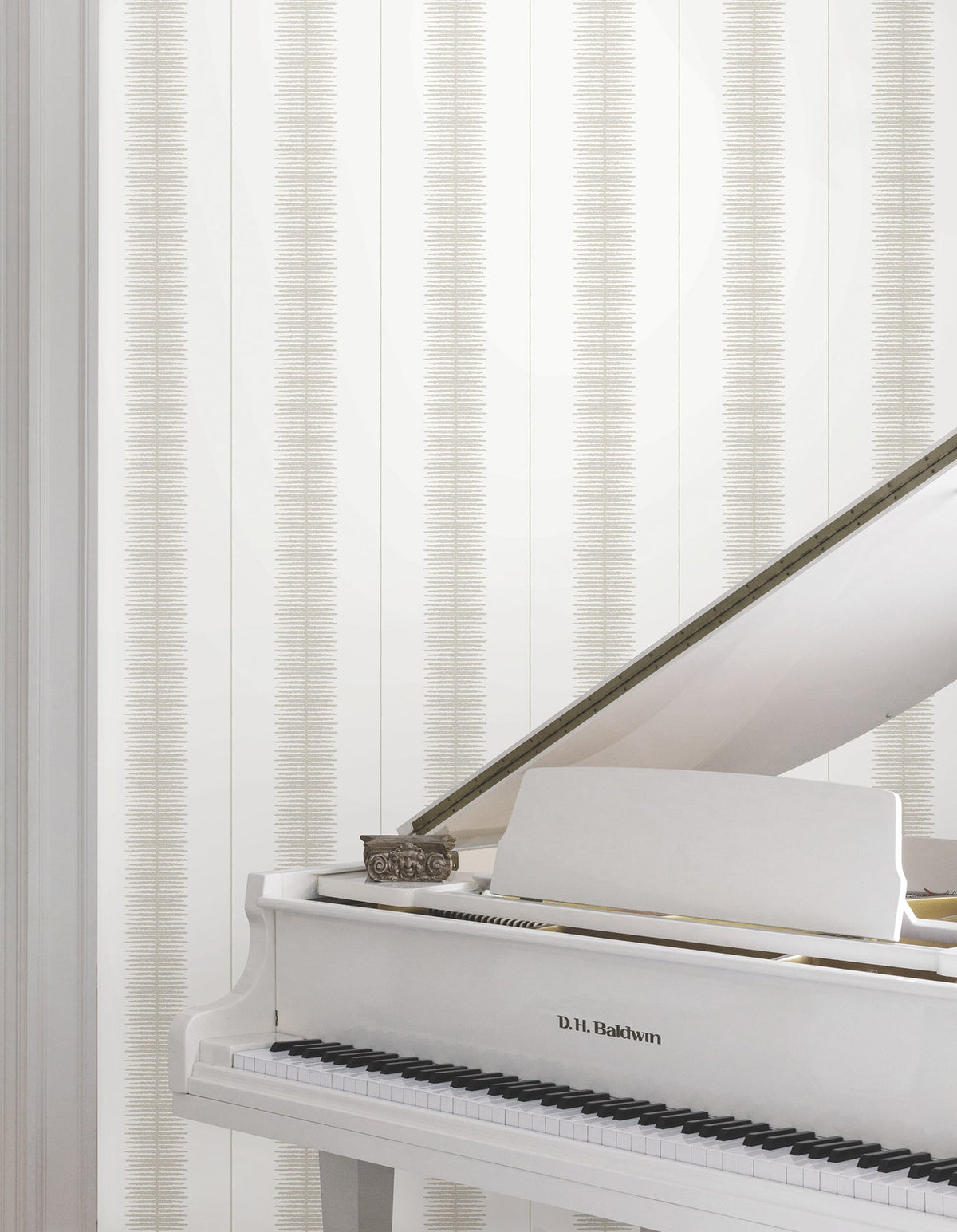 MX9612 Tandem Stripe Taupe Astoria Wallpaper by York Wallcoverings