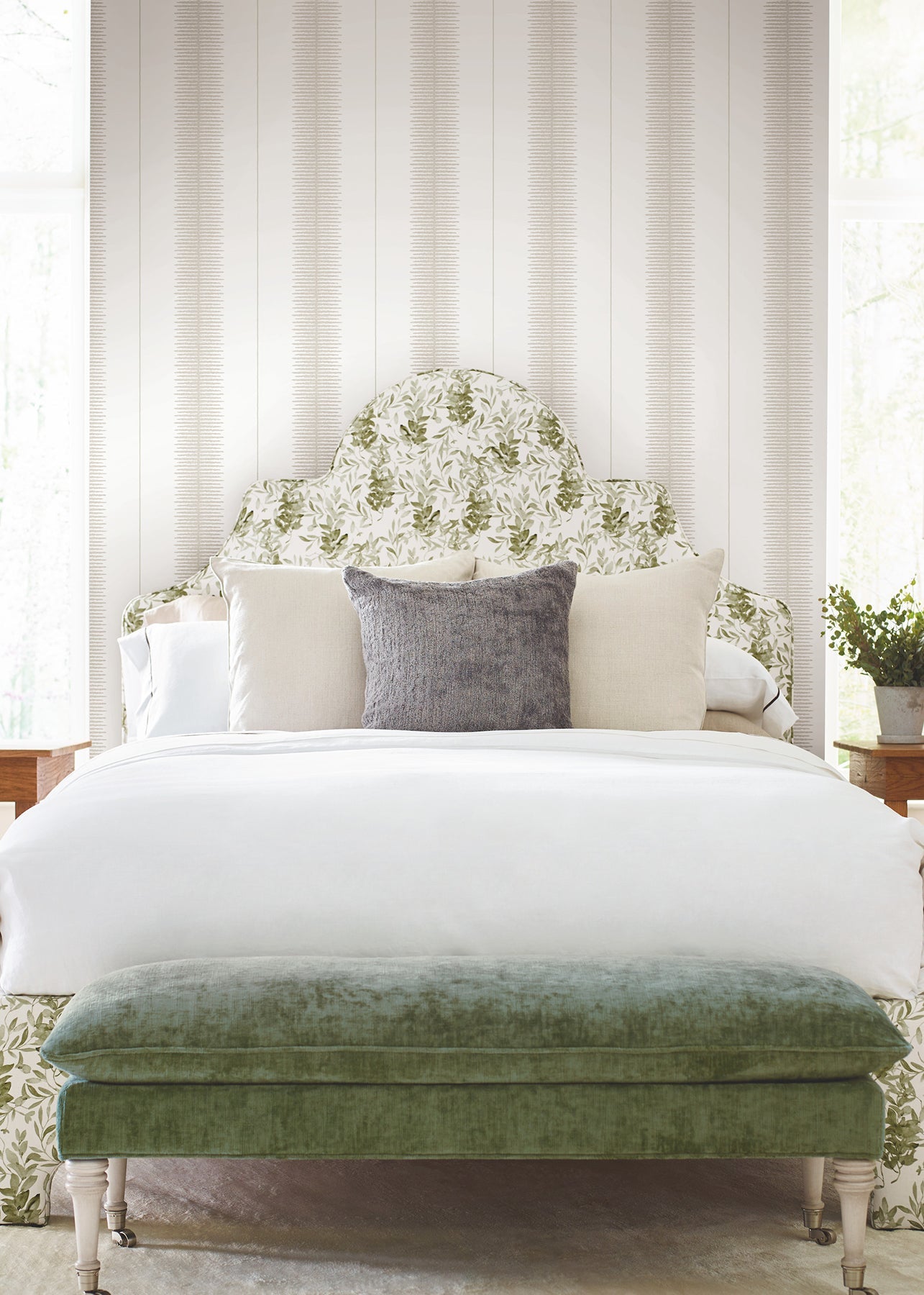 MX9612 Tandem Stripe Taupe Astoria Wallpaper by York Wallcoverings
