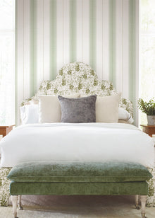 MX9614 Tandem Stripe Green Astoria Wallpaper by York Wallcoverings