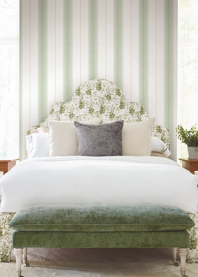 MX9614 Tandem Stripe Green Astoria Wallpaper by York Wallcoverings