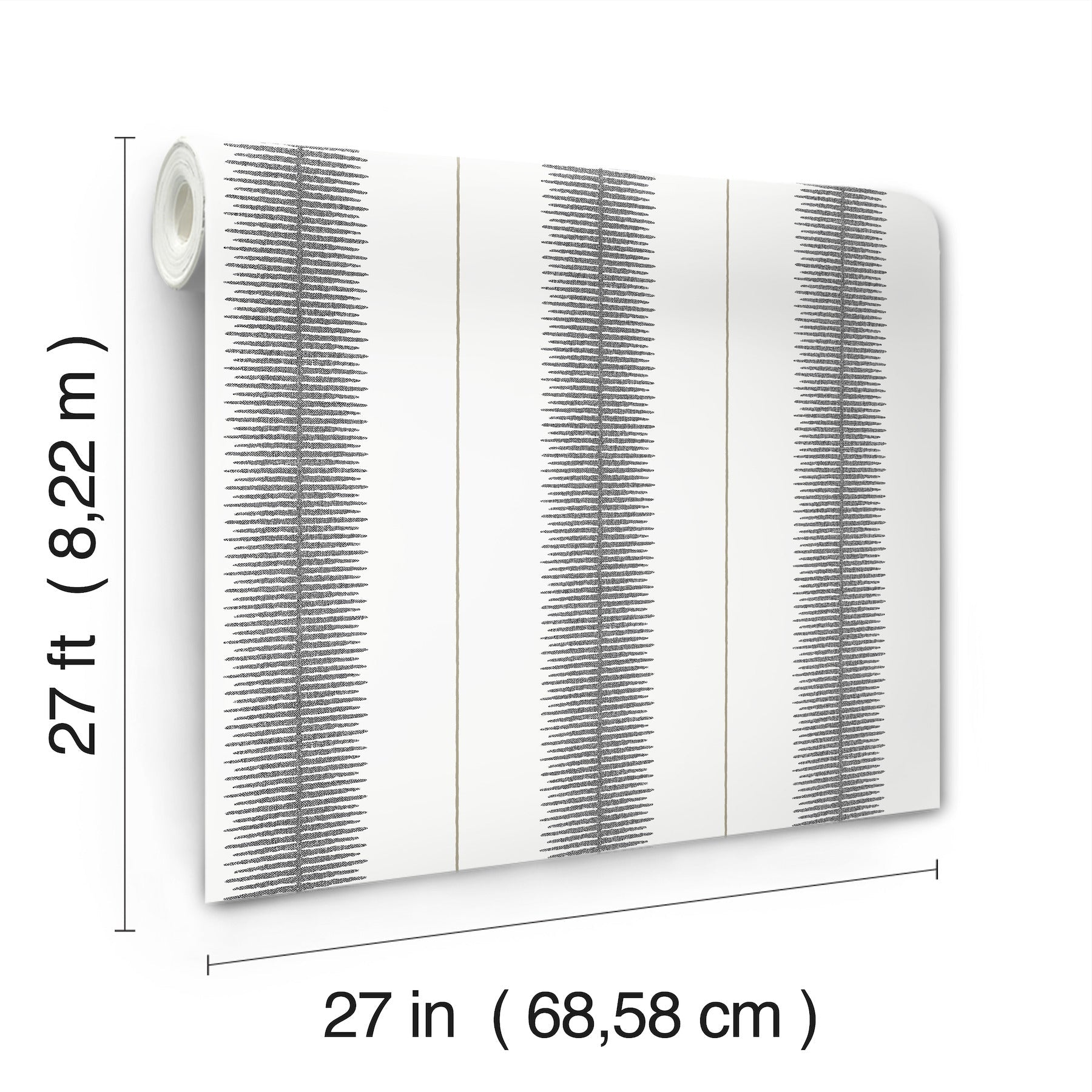 MX9615 Tandem Stripe Black Astoria Wallpaper by York Wallcoverings
