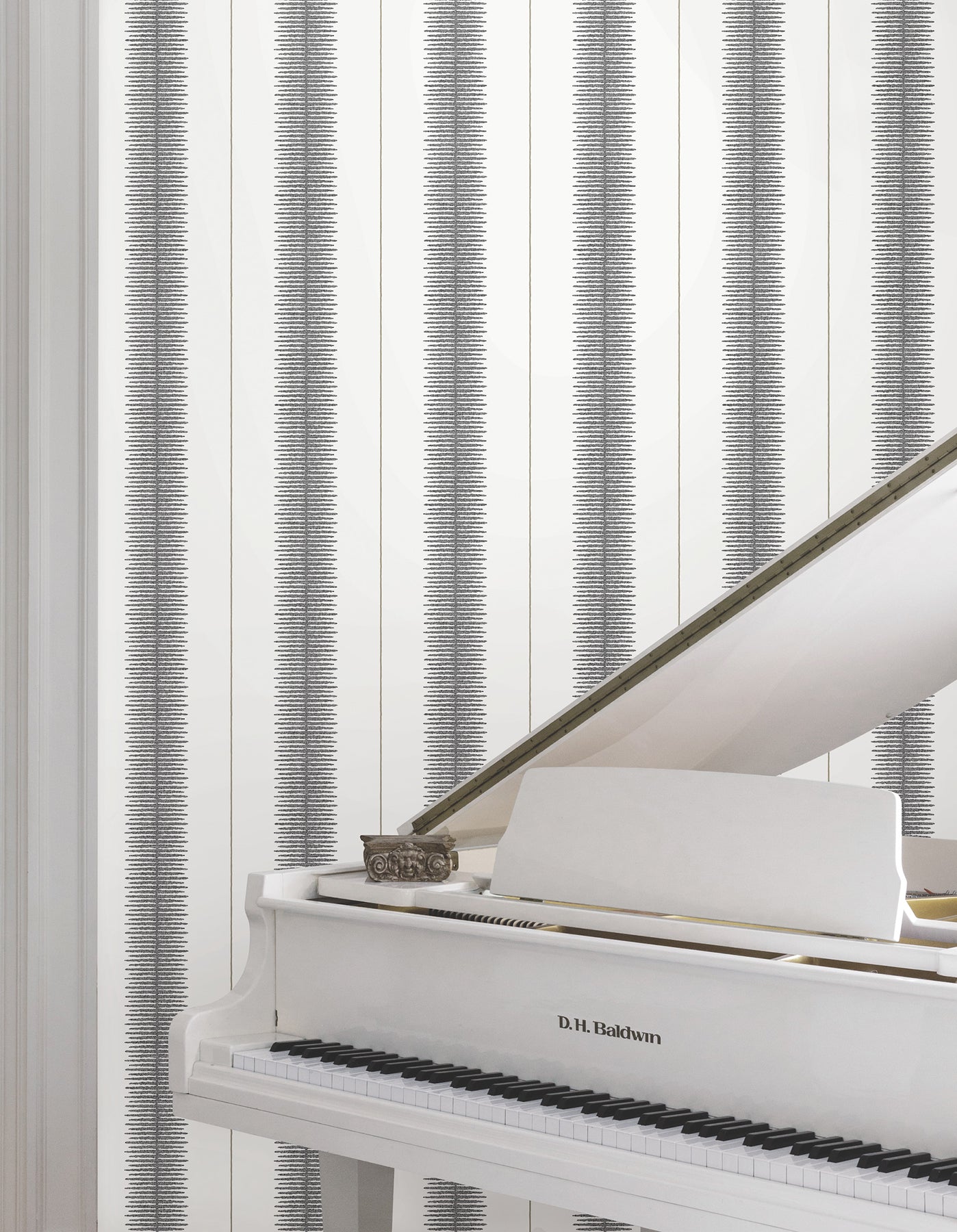 MX9615 Tandem Stripe Black Astoria Wallpaper by York Wallcoverings