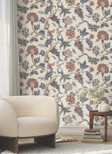 MX9621W Monroe Navy Astoria Wallpaper by York Wallcoverings