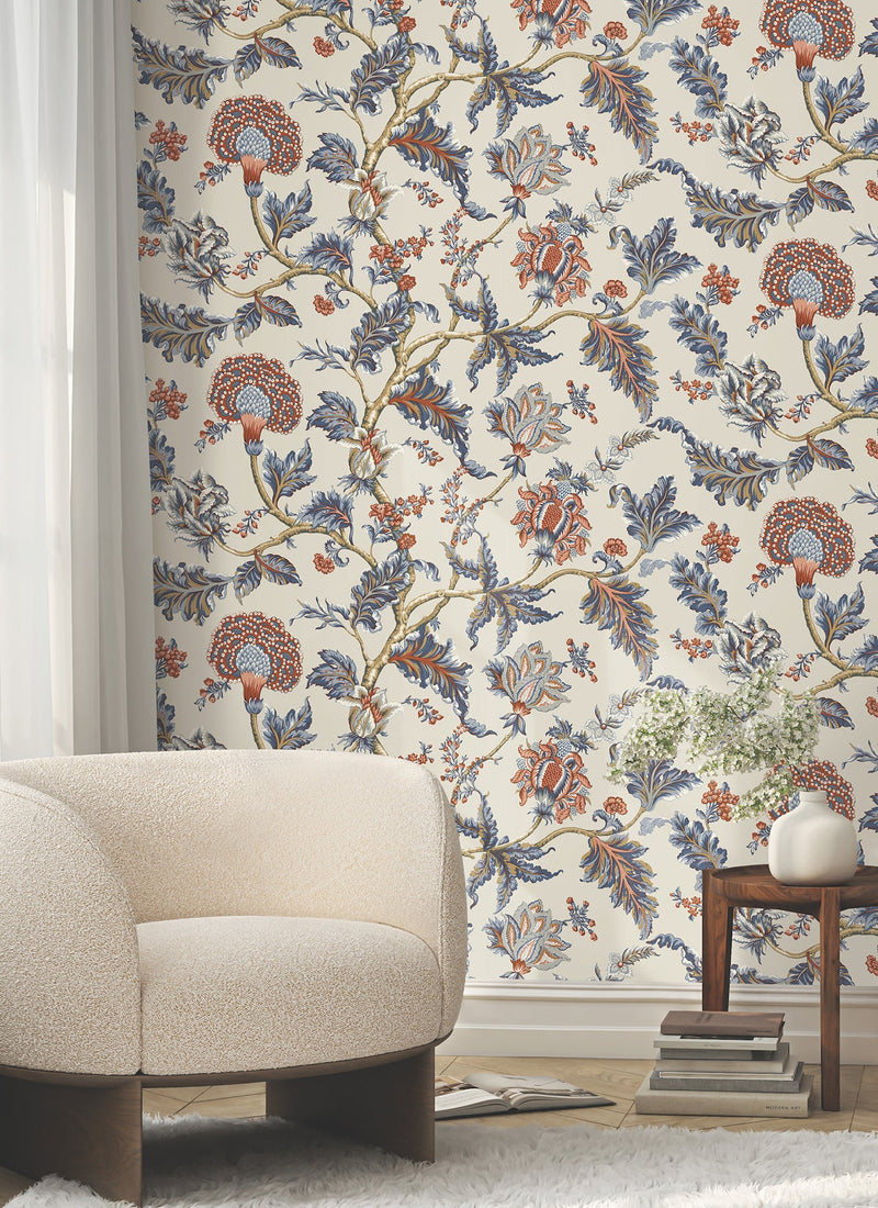 MX9621W Monroe Navy Astoria Wallpaper by York Wallcoverings