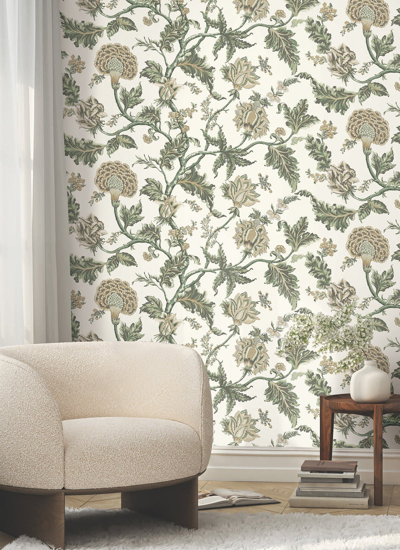 MX9626W Monroe Green Astoria Wallpaper by York Wallcoverings