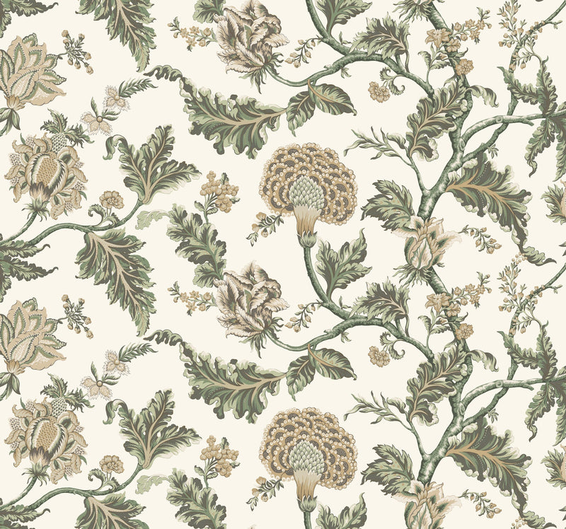 MX9626W Monroe Green Astoria Wallpaper by York Wallcoverings