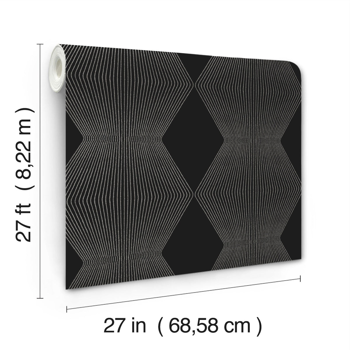MX9631 Diamond Legacy Black Astoria Wallpaper by York Wallcoverings