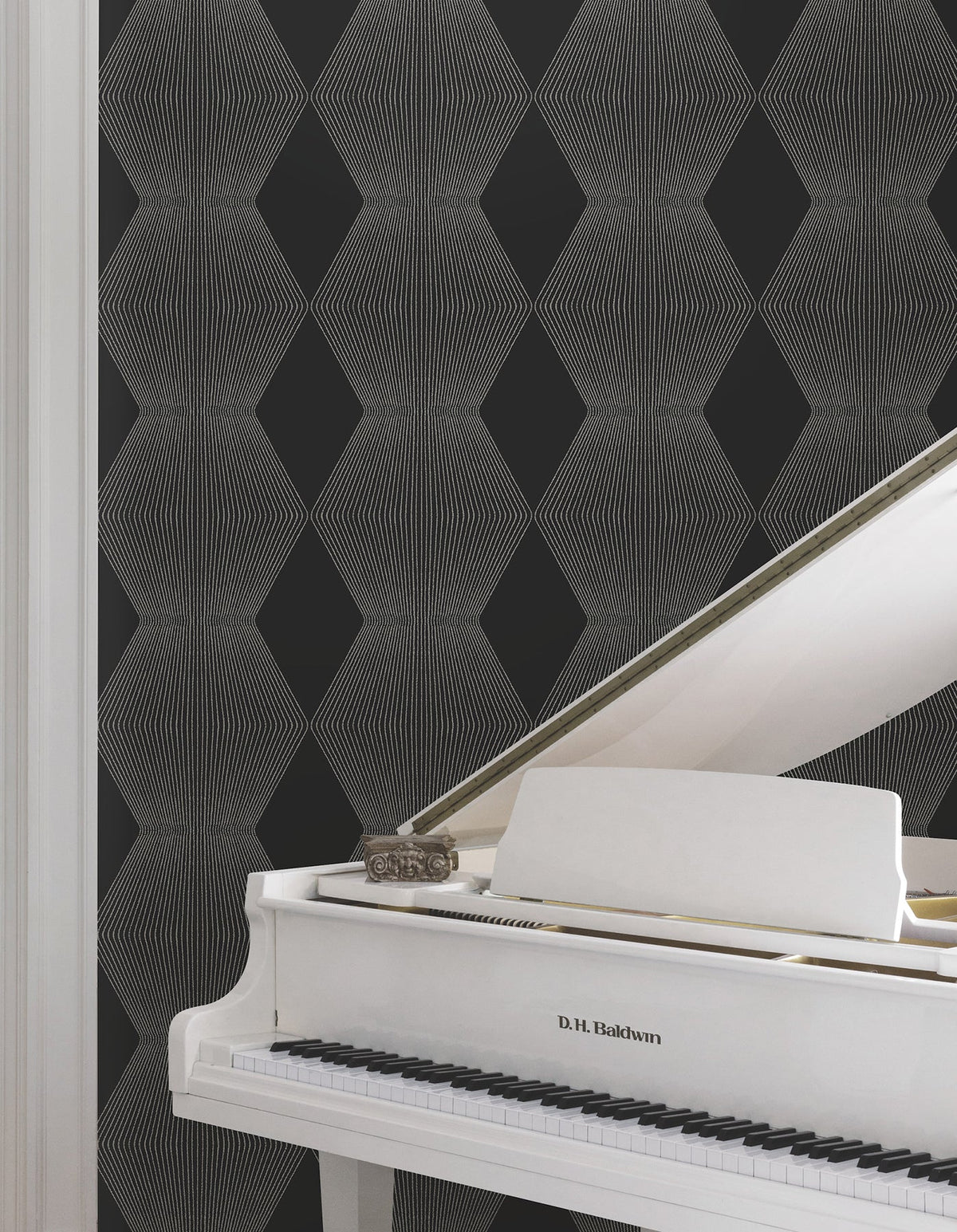 MX9631 Diamond Legacy Black Astoria Wallpaper by York Wallcoverings
