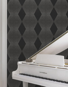 MX9631 Diamond Legacy Black Astoria Wallpaper by York Wallcoverings
