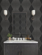 MX9631 Diamond Legacy Black Astoria Wallpaper by York Wallcoverings