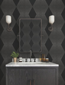 MX9631 Diamond Legacy Black Astoria Wallpaper by York Wallcoverings