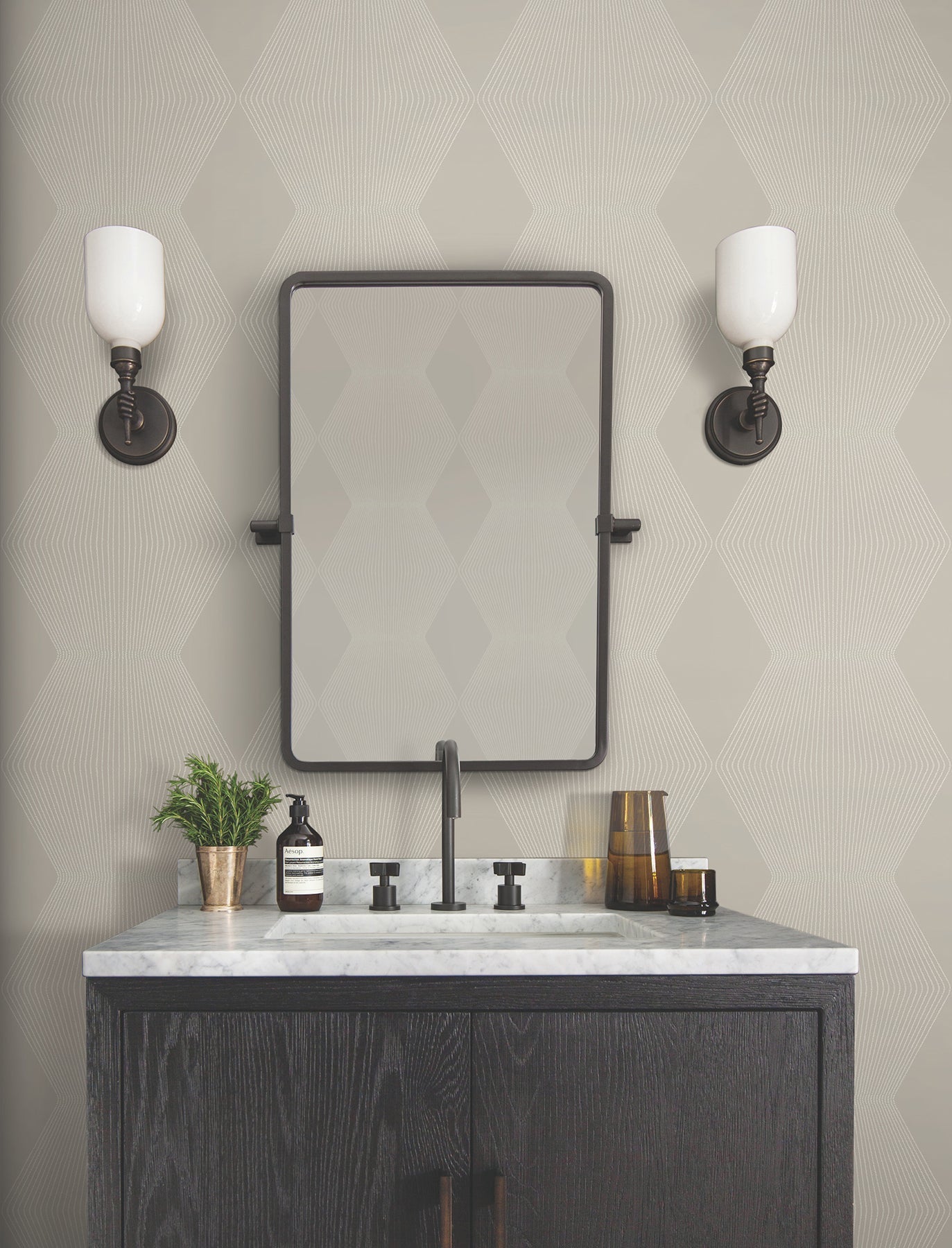 MX9632 Diamond Legacy Taupe Astoria Wallpaper by York Wallcoverings