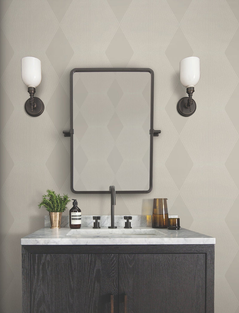 MX9632 Diamond Legacy Taupe Astoria Wallpaper by York Wallcoverings