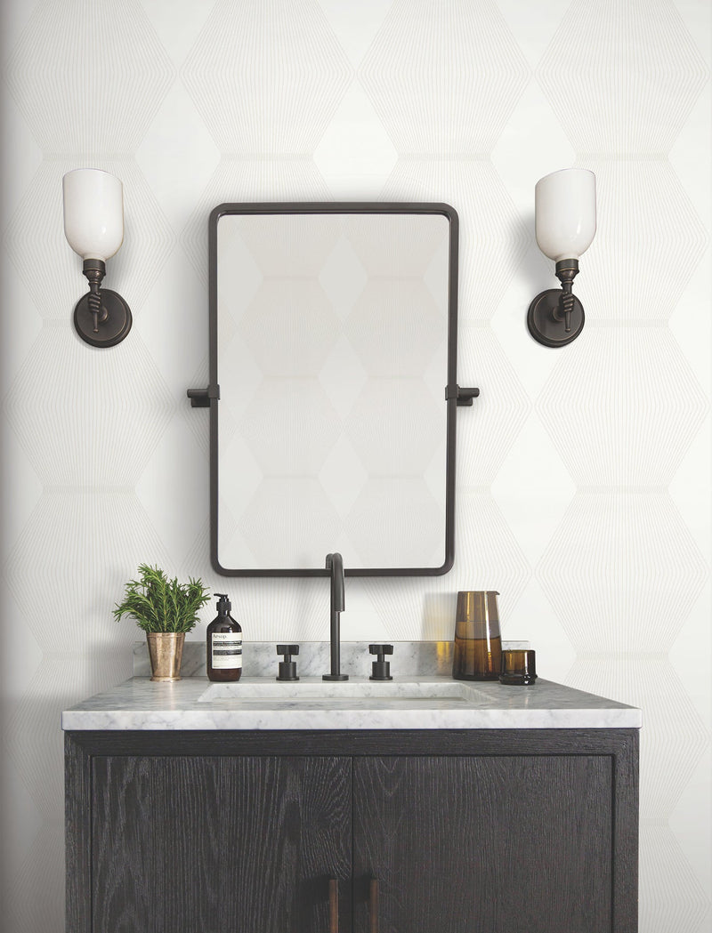 MX9634 Diamond Legacy White Astoria Wallpaper by York Wallcoverings