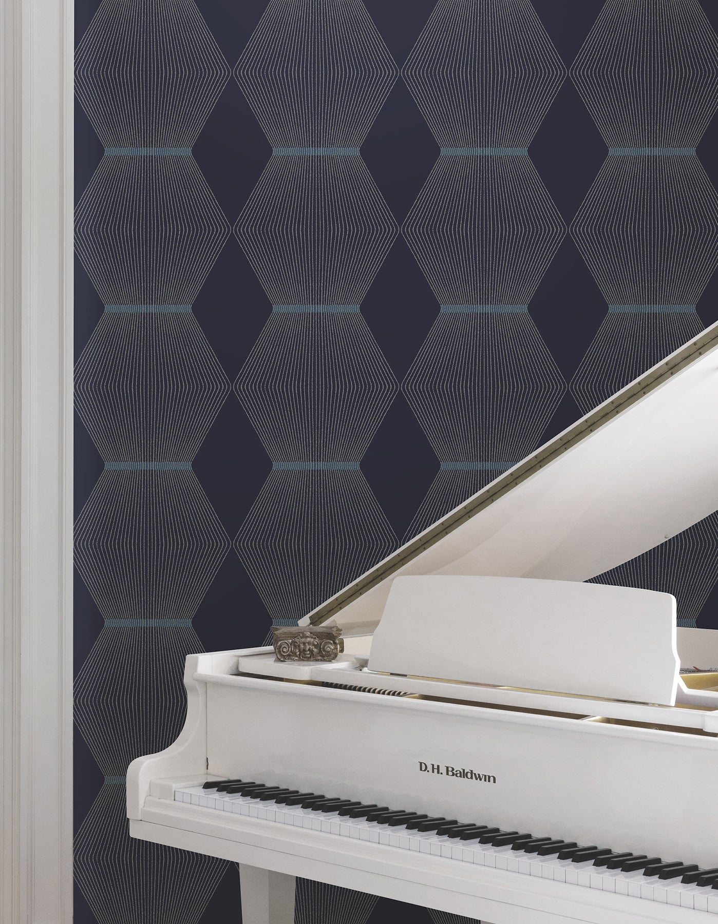 MX9635 Diamond Legacy Navy Astoria Wallpaper by York Wallcoverings