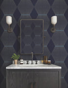 MX9635 Diamond Legacy Navy Astoria Wallpaper by York Wallcoverings