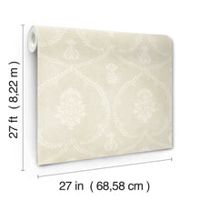 MX9641 Royal Damask Beige Astoria Wallpaper by York Wallcoverings