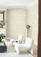 MX9641 Royal Damask Beige Astoria Wallpaper by York Wallcoverings