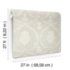 MX9642 Royal Damask Soft Grey Astoria Wallpaper by York Wallcoverings