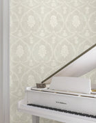 MX9642 Royal Damask Soft Grey Astoria Wallpaper by York Wallcoverings