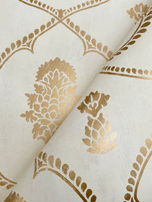 MX9643 Royal Damask Soft Gold Astoria Wallpaper by York Wallcoverings