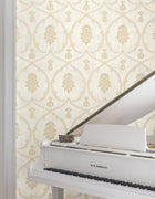 MX9643 Royal Damask Soft Gold Astoria Wallpaper by York Wallcoverings